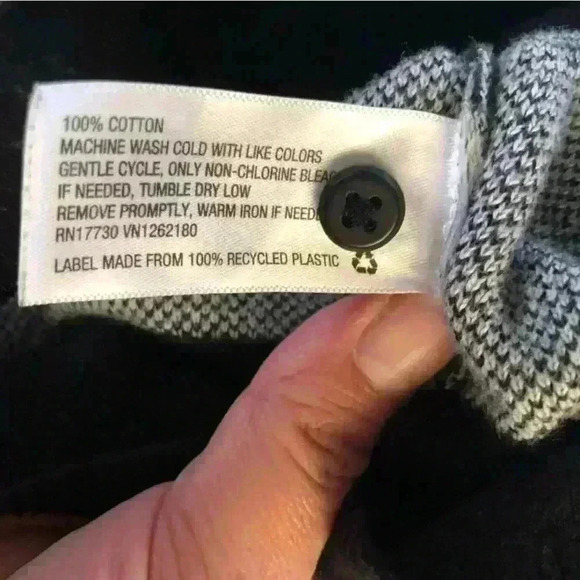 Merona White Black Herringbone Cardigan Sweater with Buttons Women Large - Picture 7 of 8